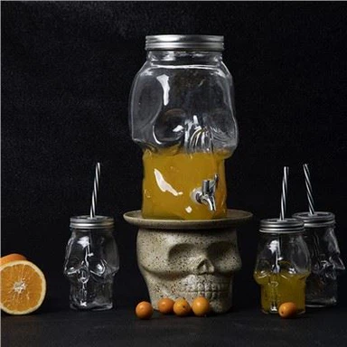 Dispensador de vi de calavera de vidre