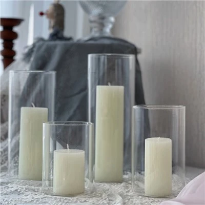 Portaespelmes de gerro cilindre d'alt borosilicat