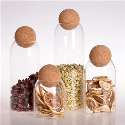 Pot de boles amb tapa de fusta Contenidor petit d'emmagatzematge d'aliments