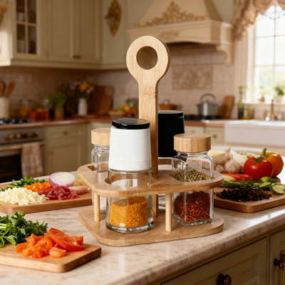 Set d'espècies de 4-pots amb tapa mixta